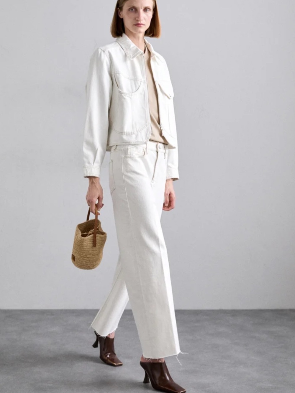 Frame Le Jane Wide Leg Crop Fray